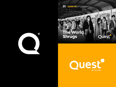 Quest app branding design exercise icon logo minimal monogram quest question typography vector web yellow