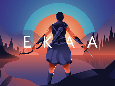 EKAA art design exercise illustration mountain movie poster