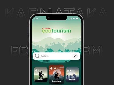 Karnataka Ecotourism adobe xd app design figma flutter hiking app karnataka ecotourism trekking app uiux