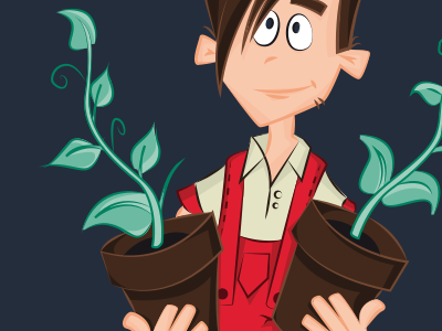 Character illustration - Gardener character game illustration kid teen