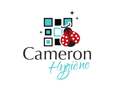 Logo proposition - Cameron Hygiène bathroom ladybug logo