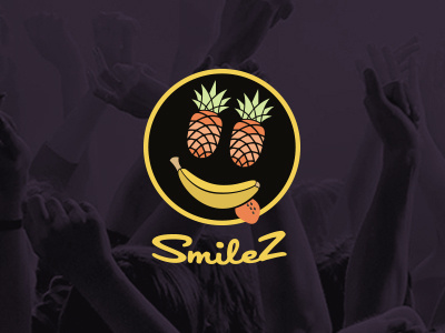 Logo - Smilez events banana envent fruits funny logo party pineapple smile yellow