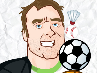 Steve's caricature caricature cartoon football player