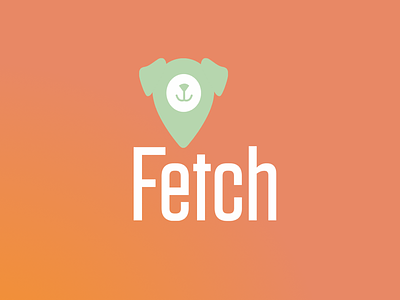 Fetch Logo camping design dog fetch green lockup logo mark orange