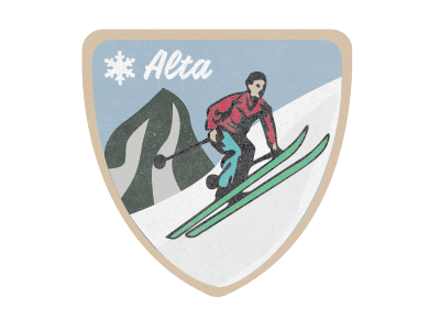 Alta Jacket Patch alta design illustrator patch skiing threads vintage patch warm up