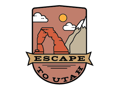 Escape To Utah arch arches camping clouds delicate arch design escape escape to utah mountains patch utah wasatch