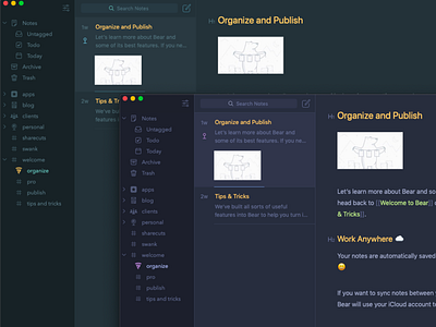 Material Theme For Bear Notes (Default, Palenight)