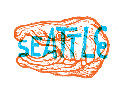 Seattle Salmon handdrawn illustration lettering northwest pacific salmon seattle type
