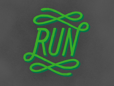 Run handdrawn lettering run running seattle type typography