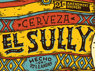 El Sully beer handlettering mexican packaging type