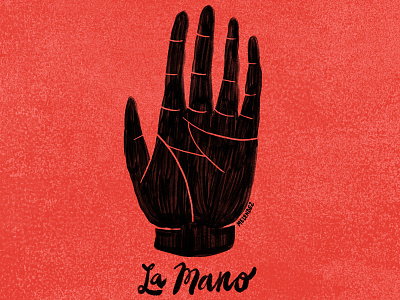 La Mano hand illustration lettering mano type