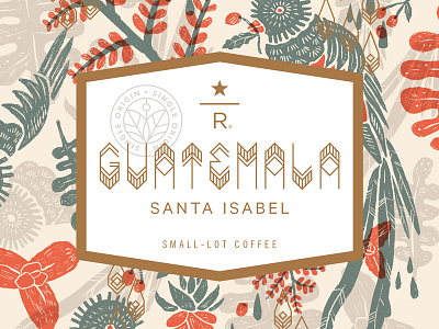 Guatemala Santa Isabel coffee guatemala illustration quetzal reserve starbucks type typography