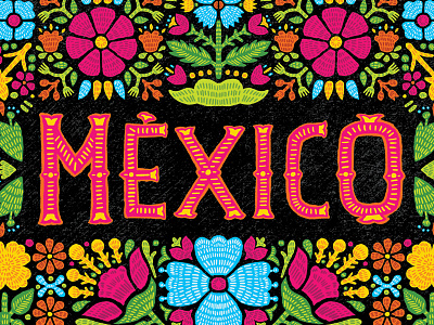 Mexico flowers handlettering lettering mexico oaxaca type typography