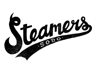 Steamers baseball handlettering logo script softball type