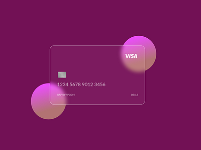 Credit card glassmorphism adobe xd creditcard finance glassmorphism ui visa card