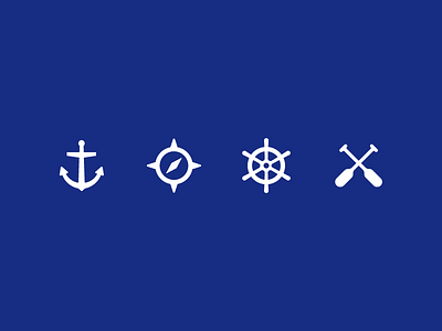 Nautical Icons anchor compass helm nautical oars ocean paddles sail sea ship