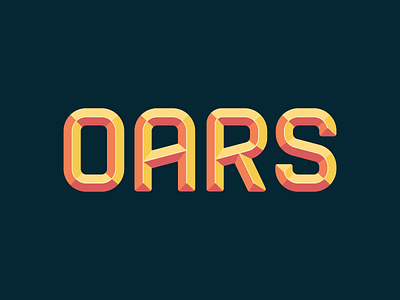 OARS type exploration 3d branding logo type