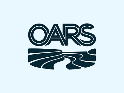 OARS logo concept branding canyon illustrator logo river type vector