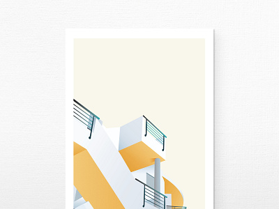 A NEW PERFORMANCE SPACE No.2 architecture art balcony deco design miami minimalist minimalist poster vectorart