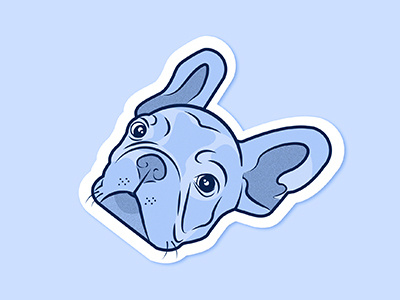 Bully Bernard blue bully dog lover french bulldog illustration sticker