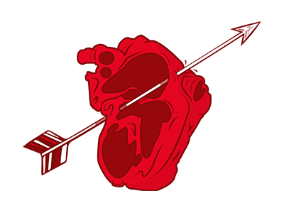 Heart arrow cupid heart love real valentine vector