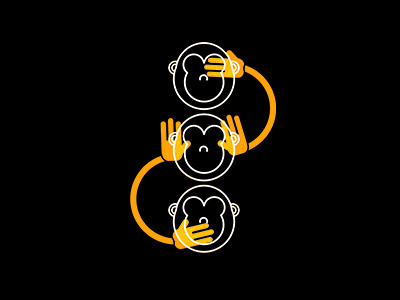 3 Wise Monkeys animal apes concept minimal minimalism minimalist monkeys mystic nature simple simplicity wise