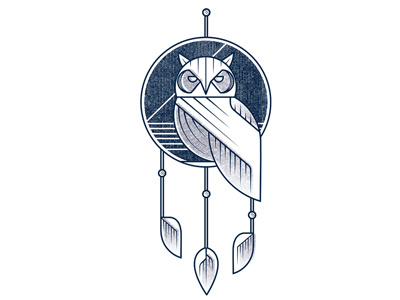 Owl Dream Catcher decor dream catcher hooter linear minimal minimalism minimalist offset owl poster texture