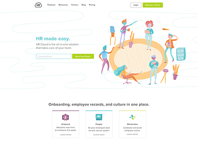 HR Cloud Home Page colorful easy hr hr cloud human resource illustration onboard onboarding