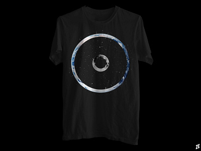 Terra Luna earth minimal moon planet space stars threadless