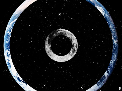 Terra Luna earth minimal moon planet space stars threadless