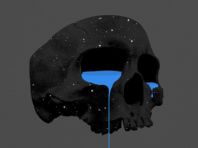 scrap liquid skull space stars water