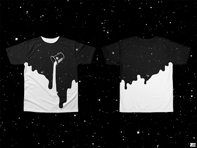 The Big Spill artist shop black and white design drip redbubble shirt space spill stars t shirt threadless