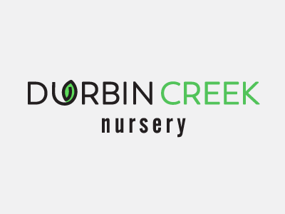Durbin Creek Nursery leaf logo typographiclogo typography