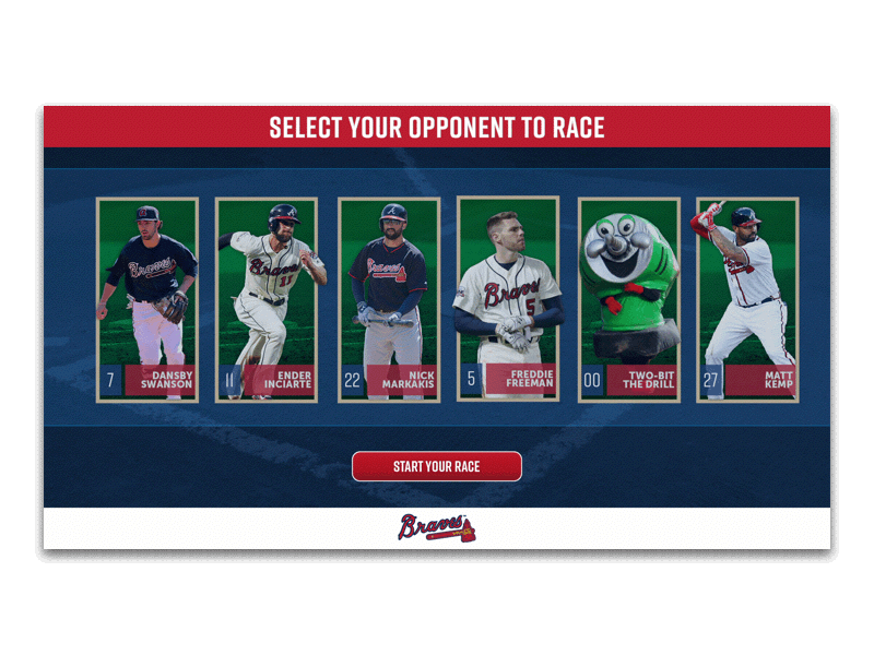 Braves Opponent Selection animation interactive interface user experience