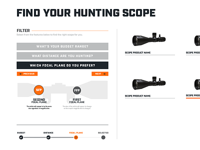 Find your Hunting Scope bushnell filter hunting scopes user experience user interface