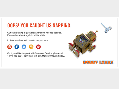 Hobbylobby 404 page