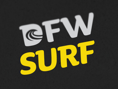DFWSURF Logo Revisited 80s dallas fort worth dfw gradient logo splatter surf surfing texas texture wake surfing wakesurf wave