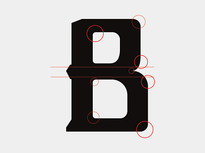 The Letter B custom type face process type typography
