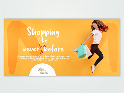 Campaign ad for Sahara Centre's new retail outlets and stores branding design typography