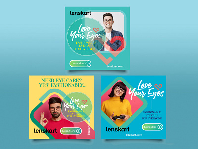 Lenskart sample Instagram banner ads design logo typography