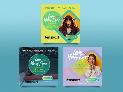 Lenskart sample Instagram banners design logo typography