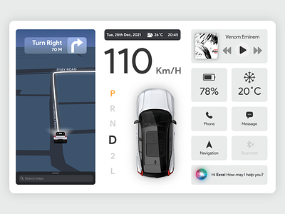 Daily UI #034 (Car Interface) 034 car car interface daily ui daily ui 034 day 34 design graphic design interface myanmar tesla ui ui design ux