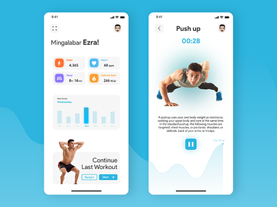 Daily UI #041 (Workout Tracker) 041 daily ui daily ui 041 dailyui day 41 design graphic design myanmar tracker ui ui design ux workout workout tracker