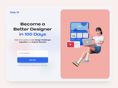 Daily UI #100 (Redesign Daily UI
Landing Page)