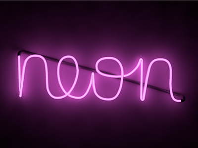 Neon 3d cinema4d cursive design lettering type