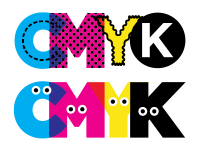 CMYK bold bright characters cmyk doodle googlyeeyes halftone mixcolors pattern subway type