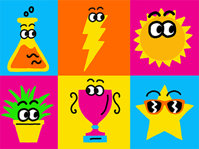 Nickelodeon May Prime Icons characters children colorful design eyes icons plants kids nickelodeon star sun sunglasses