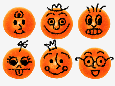 Carrot faces 2d cartoon design doodle drawing faces googly handdrawn illustration silly