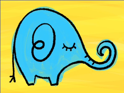 Elephant animal cartoon elephant illustration kids preschool zoo