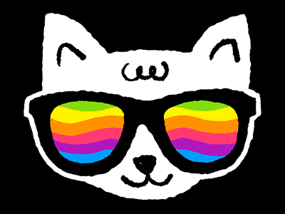 Rainbow cat 2d animation boil cat gif rainbow sunglasses wavy